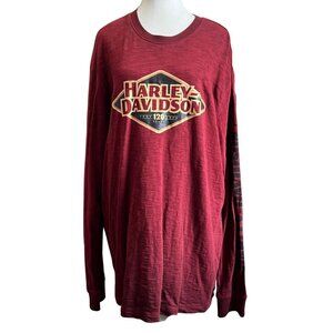 HARLEY DAVIDSON 20TH ANNIVERSARY MEN'S BURGUNDY LONG TEE - XL